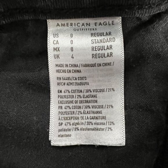 American Eagle Distress Skinny Jeans Charcoal Womens Size 0R Stretch - Picture 9 of 9